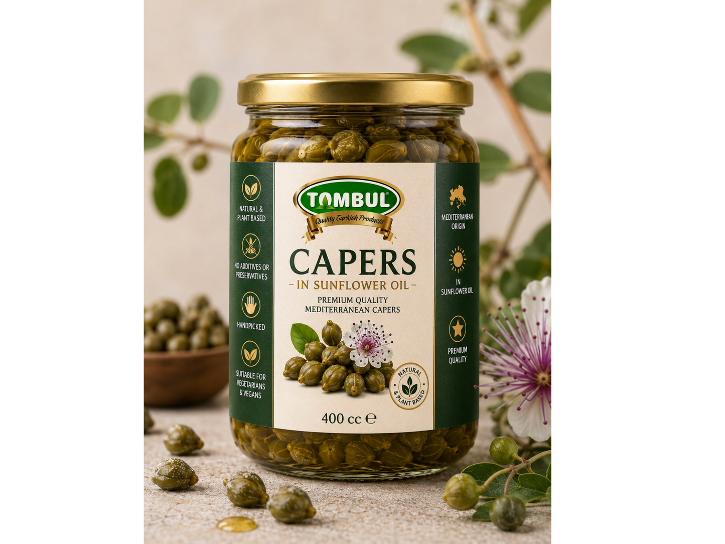 Capers in Sunflower Oil (ثمار الكبر في زيت عباد الشمس)